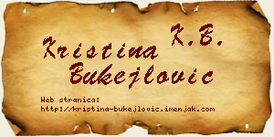 Kristina Bukejlović vizit kartica